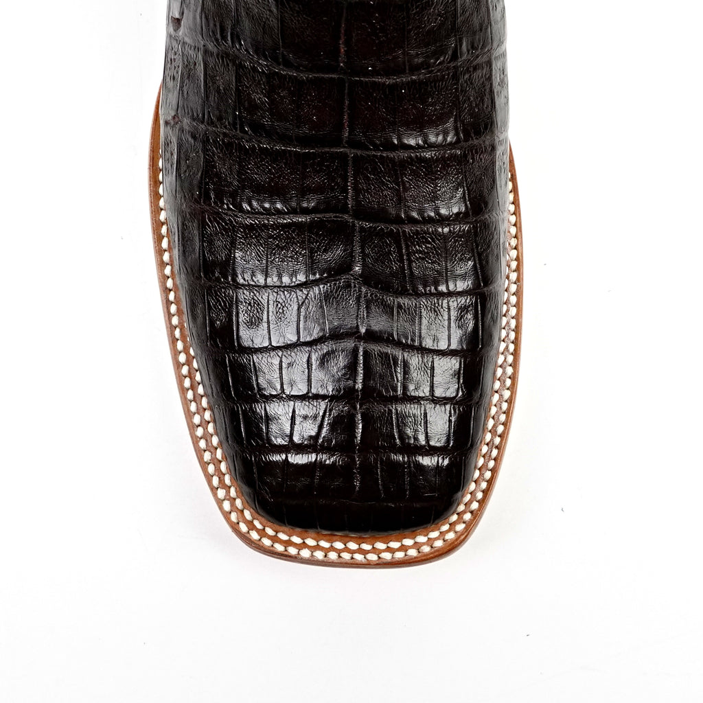 Ranger Caiman Belly Boots - Brown - Square Toe