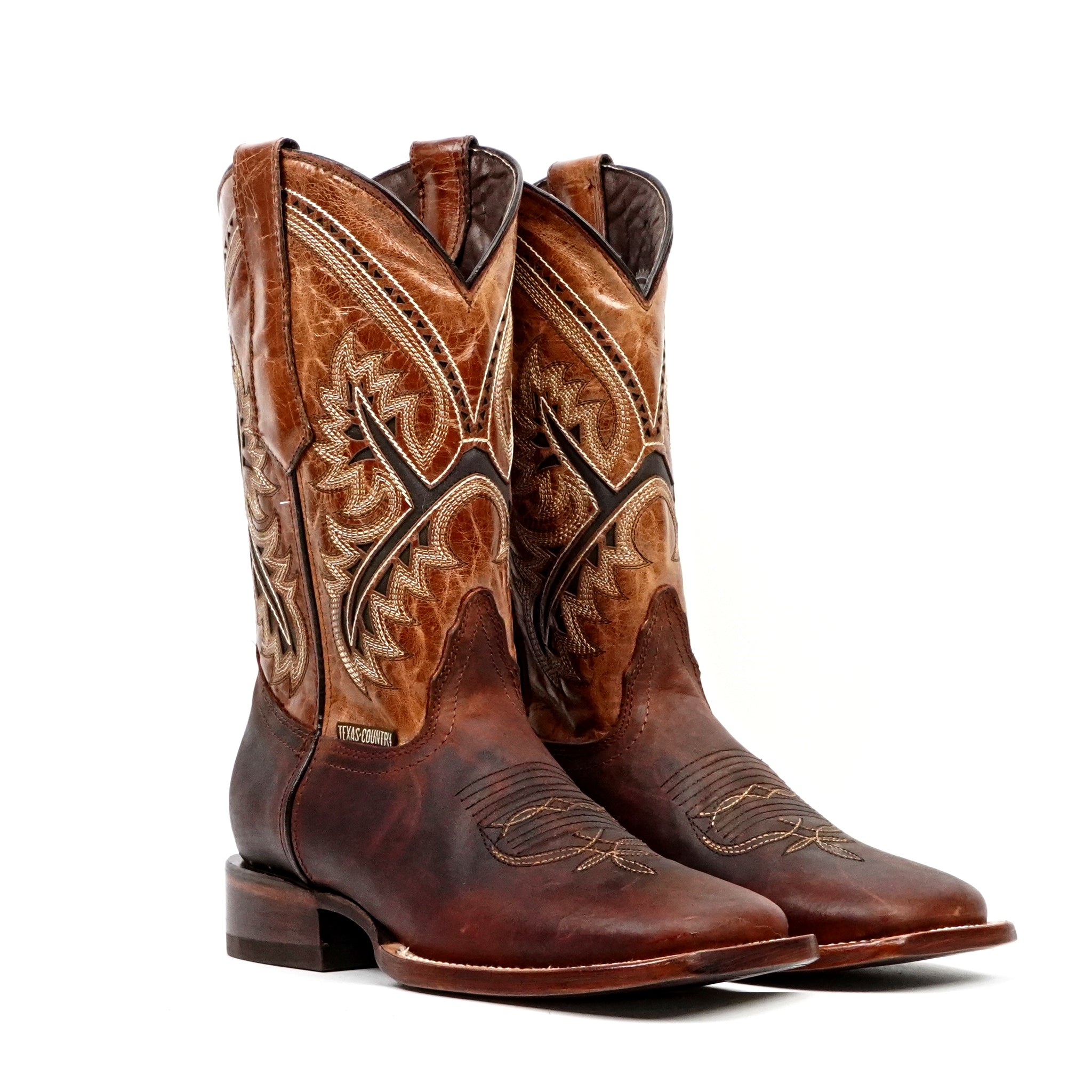 Botas cowboy Azkar Moka - Punta cuadrada (E29)