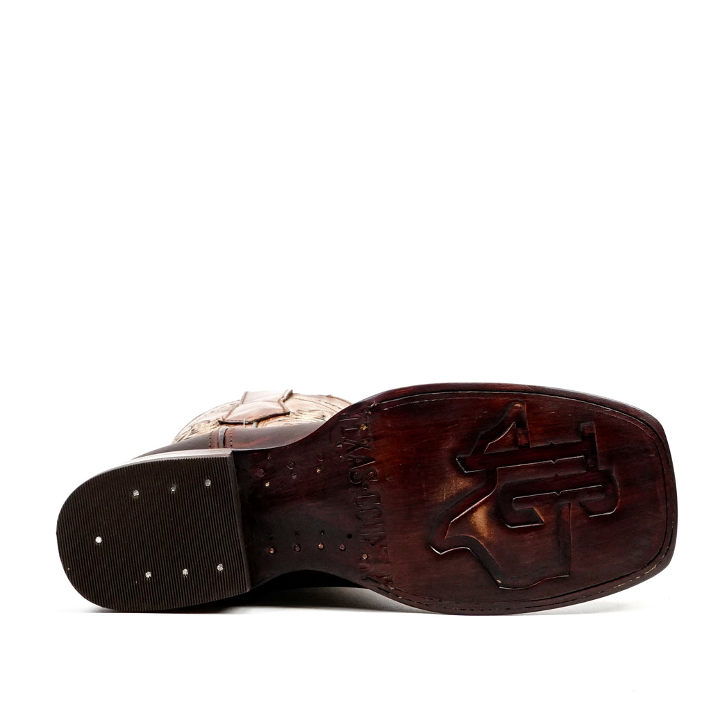 Botas cowboy Azkar Moka - Punta cuadrada (E29)
