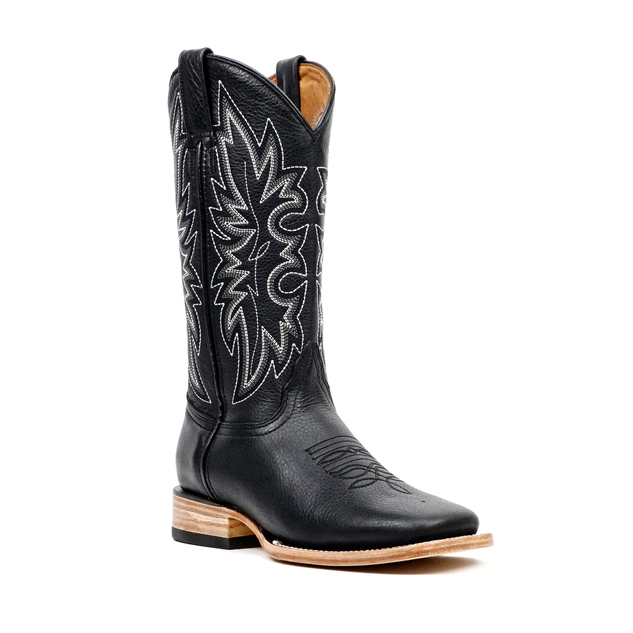Barcelona Black Cowboy Boots - Square Toe (E422)