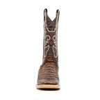 Jumbo Python Rustic Chocolate Boots - Embossed Leather - Square Toe (E681)