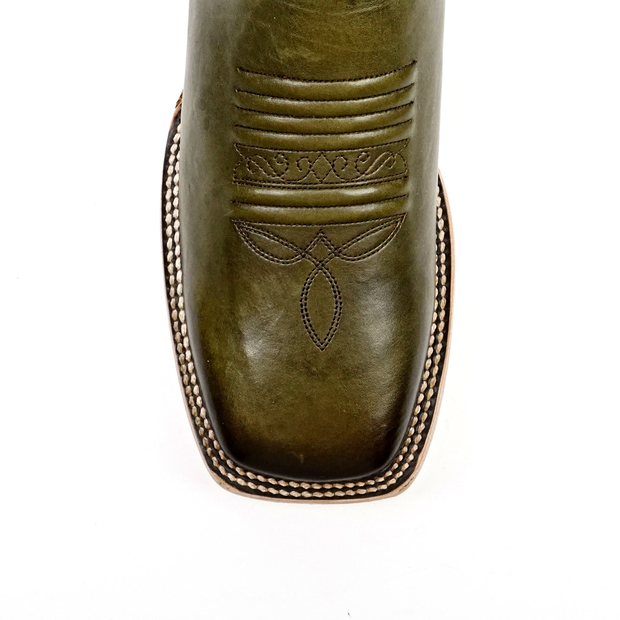 Botas Cowboy Cleyton Olive - Punta Cuadrada (E944)