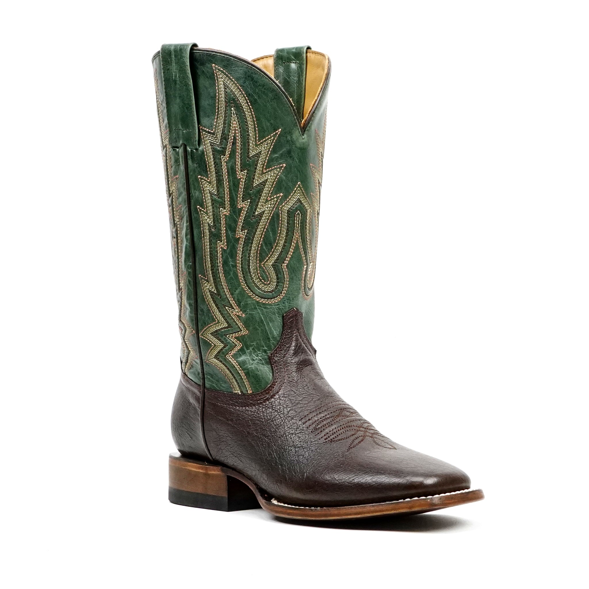 Shrunken Calf Cowboy Boots - Chocolate - Square Toe (TS083)
