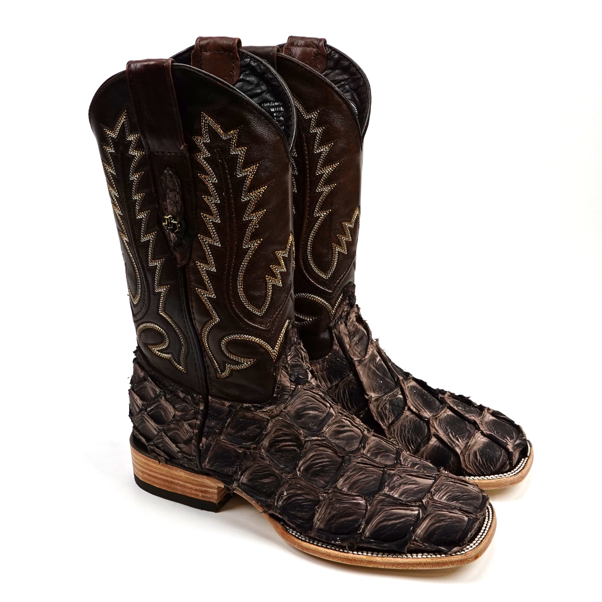 Connor Pirarucu Fish Boots - White Matte - Square Toe (PZ60)