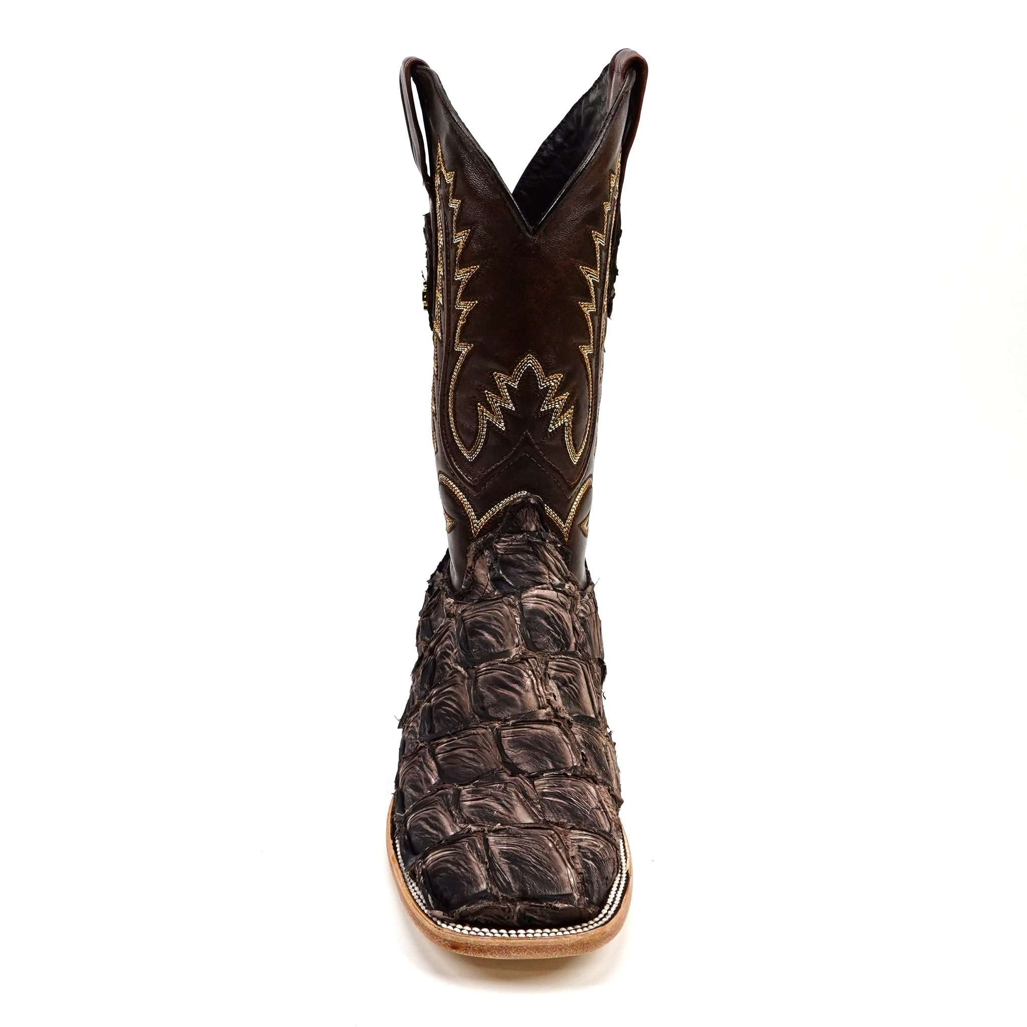 Connor Pirarucu Fish Boots - White Matte - Square Toe (PZ60)