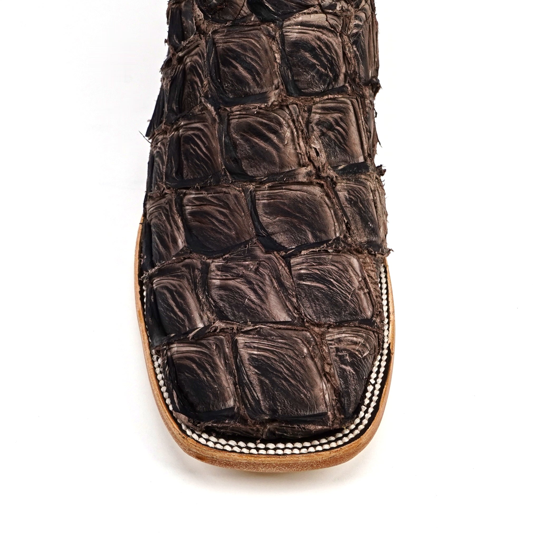 Connor Pirarucu Fish Boots - White Matte - Square Toe (PZ60)