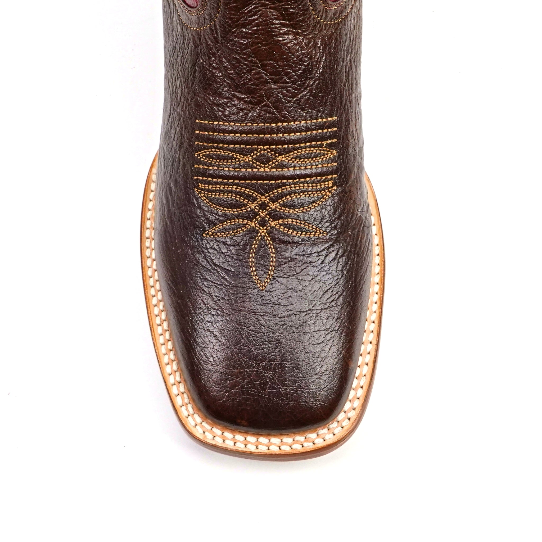 Shrunken Calf Brown Cowboy Boots - Square Toe (E083)