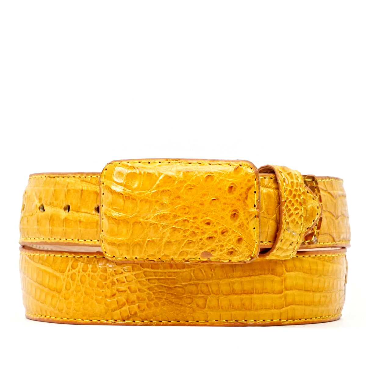 Exotic Full Quilt Caiman Belt - Buttercup (C-001)