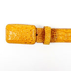 Exotic Full Quilt Caiman Belt - Buttercup (C-001)