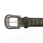 Exotic Full Quilt Caiman Belt - Gray (C-028)