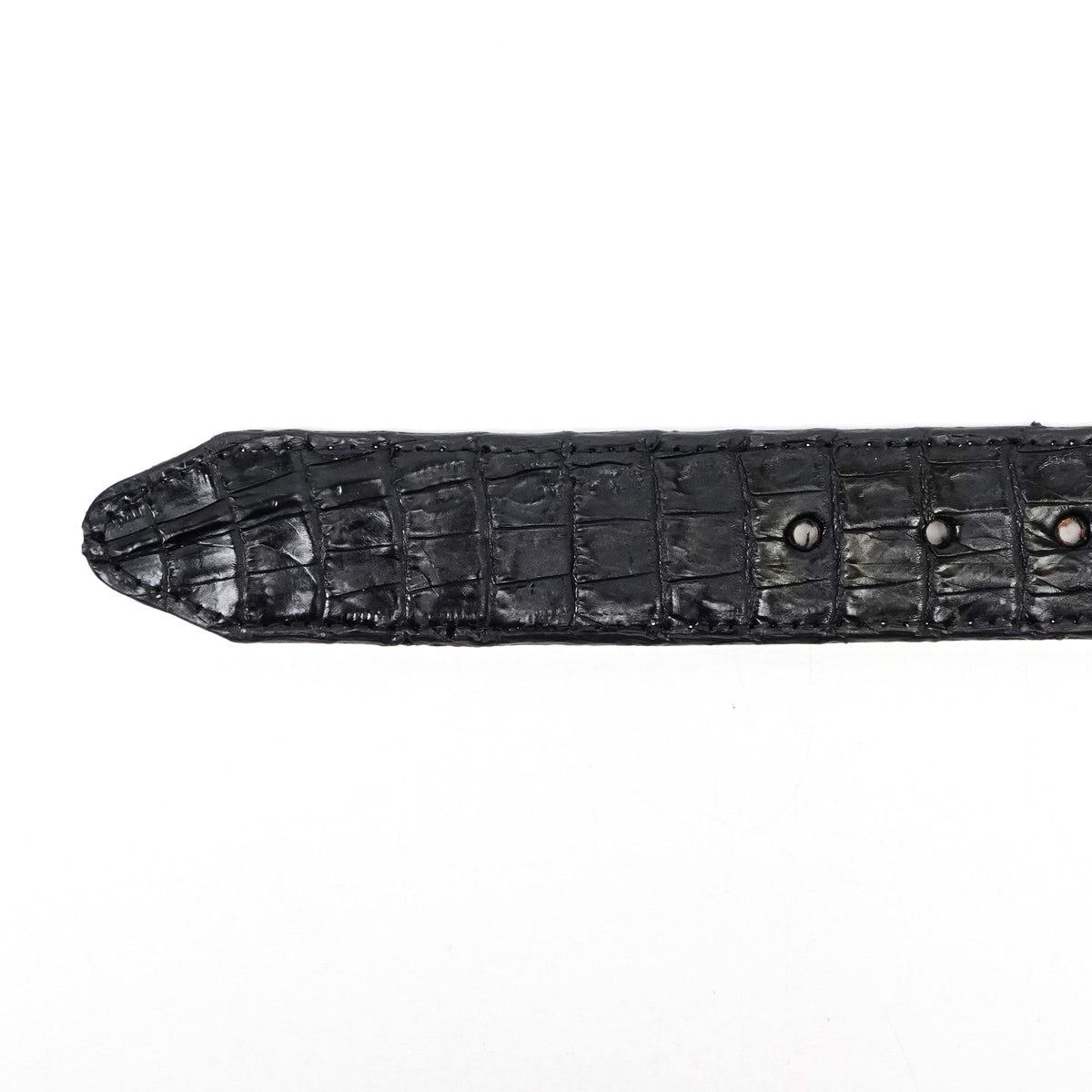 Exotic Full Quilt Caiman Belt - Black (C-028)