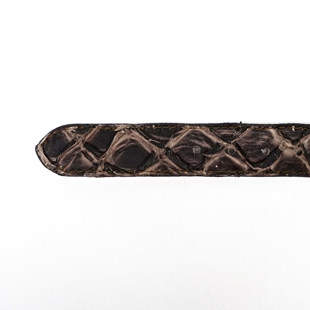 Exotic Full Quilt Pirarucu Belt - Eclipse Brown (C-028)