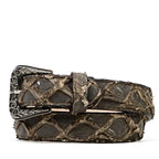 Exotic Full Quilt Pirarucu Belt - Mink Taupe (C-028)