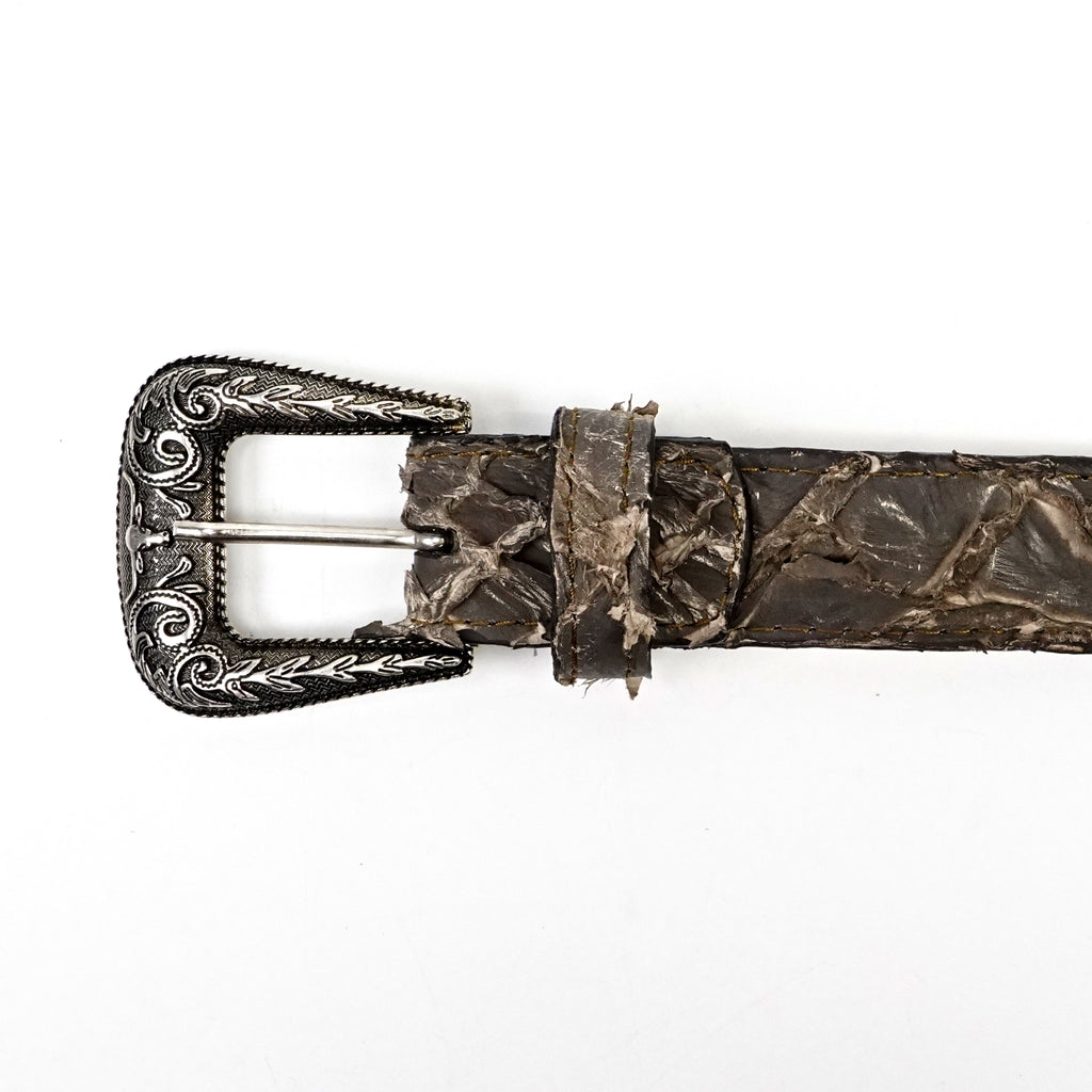 Exotic Full Quilt Pirarucu Belt - Mink Taupe (C-028)
