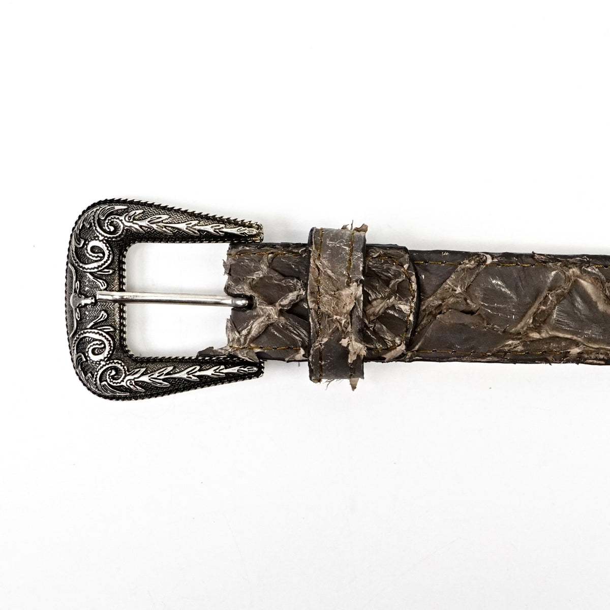 Exotic Full Quilt Pirarucu Belt - Mink Taupe (C-028)