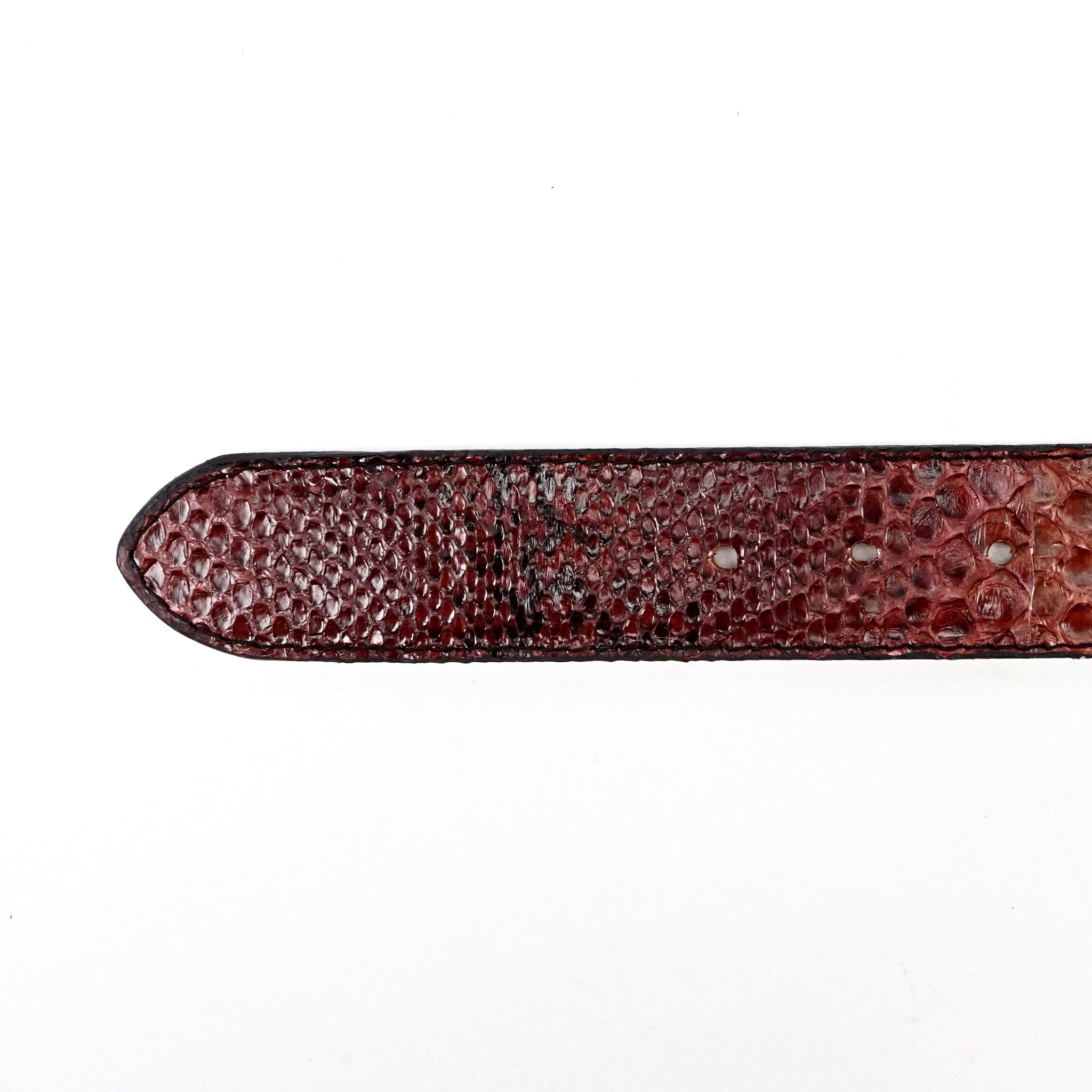 Exotic Full Quilt Python Belt - Red (C-028)