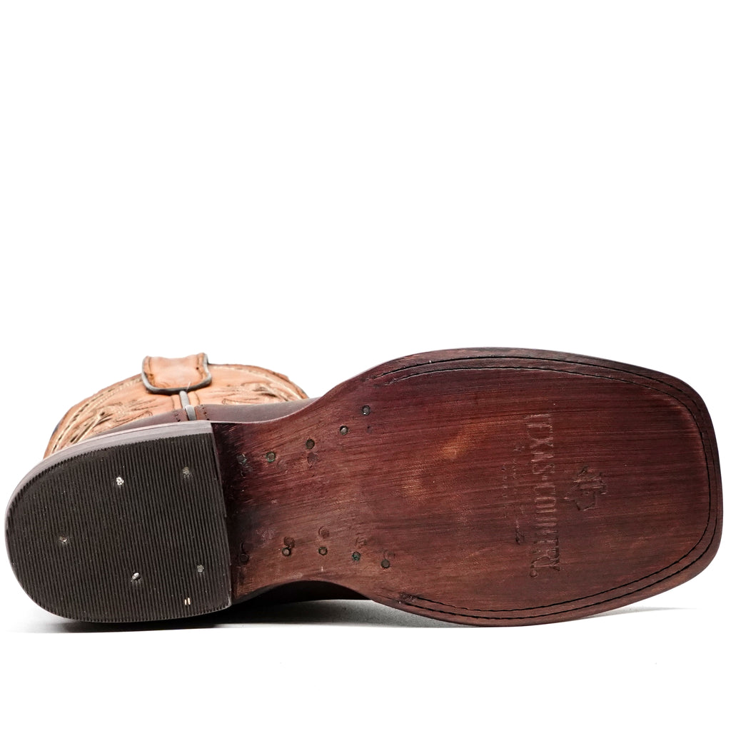 Cheyenne Choco Leather Boots (Youth) - Square Toe (E29)