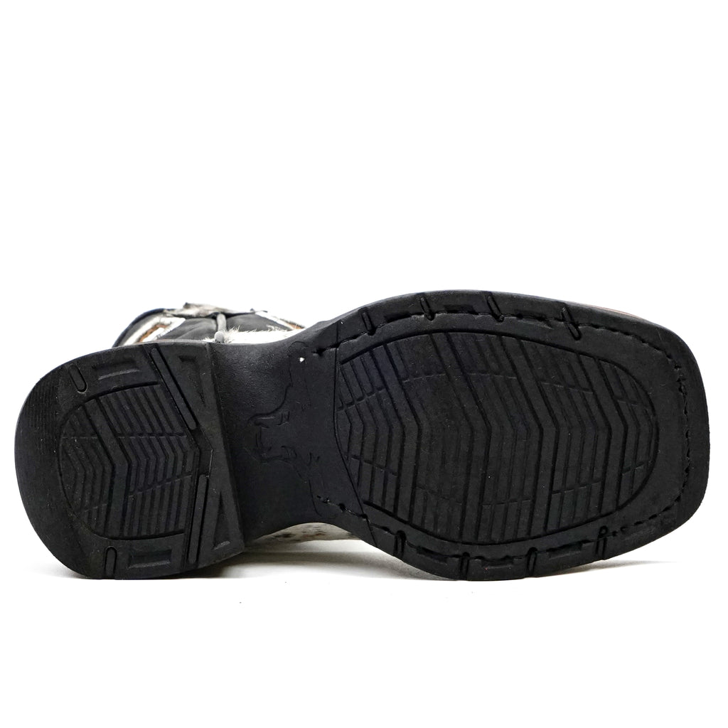 Kids Cowhair Boots- Double Density Sole - Square Toe