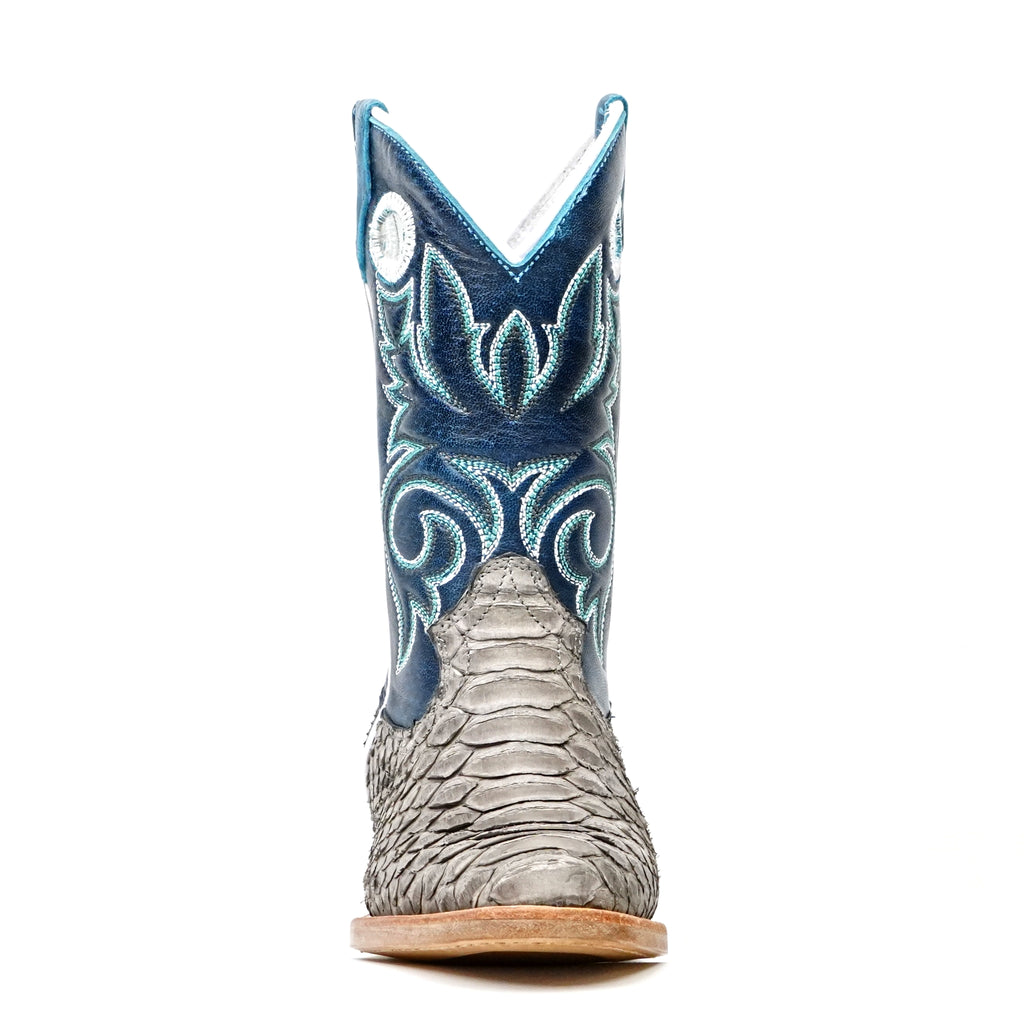 Kids Python Boots - Matte Gray - Roper Toe