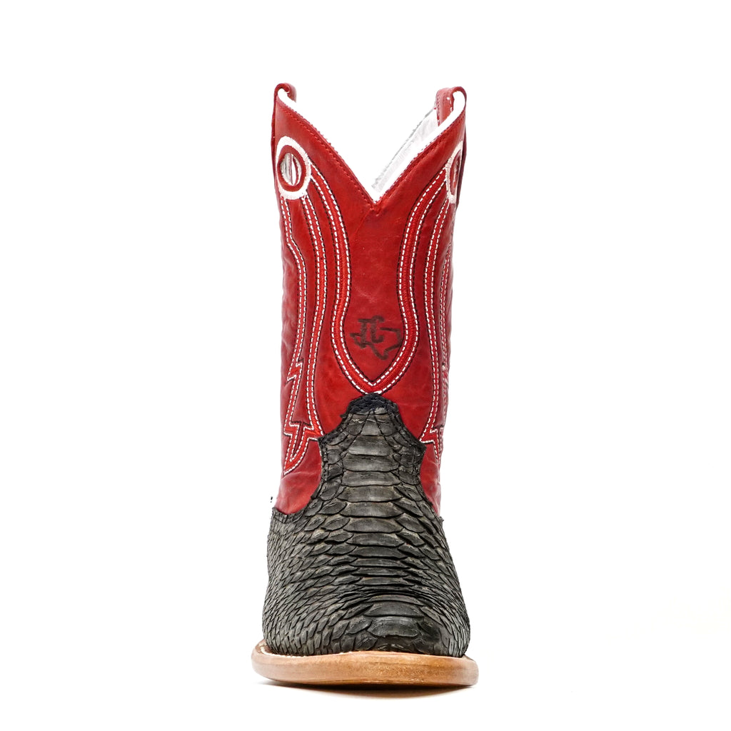 Kids Python Boots - Dark Matte Gray - Rodeo Toe