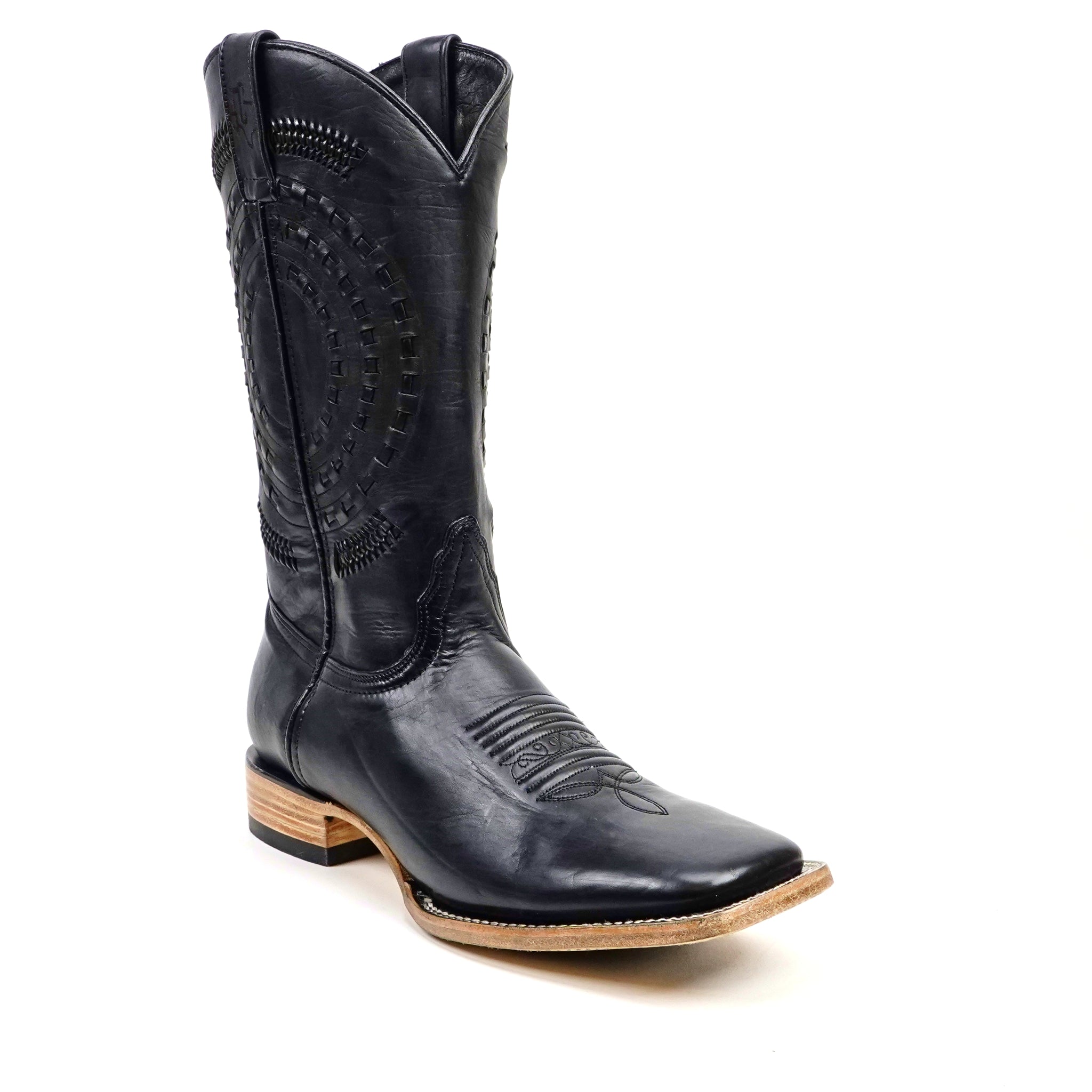 Clayton Black Cowboy Boots - Square Toe (E944)