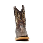 Kids Choco Python Boots - Embossed leather - Square Toe (TCK014)
