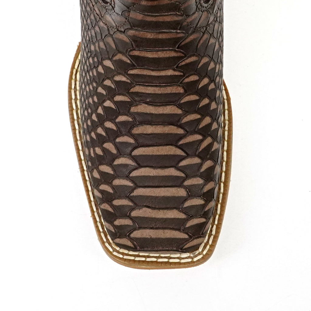 Kids Choco Python Boots - Embossed leather - Square Toe (TCK014)