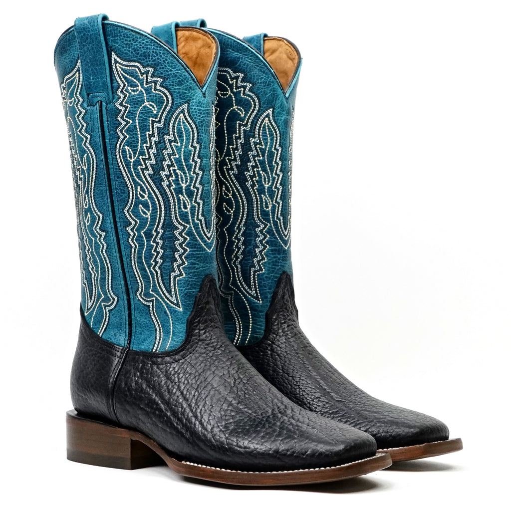 Black Bullhide Boots - Square Toe (E960)