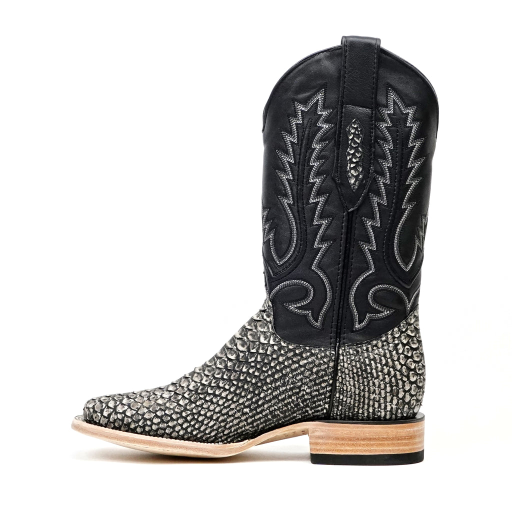 Tanner Python Boots - Gravel Gray - Square Toe (PN30)