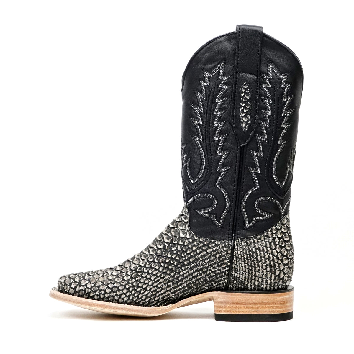 Tanner Python Boots - Gravel Gray - Square Toe (PN30)