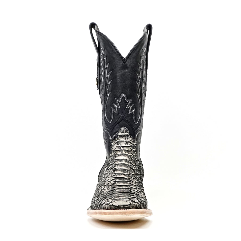 Tanner Python Boots - Gravel Gray - Square Toe (PN30)