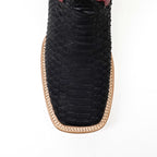 Botas Braxton Python - Negro Mate - Punta Cuadrada