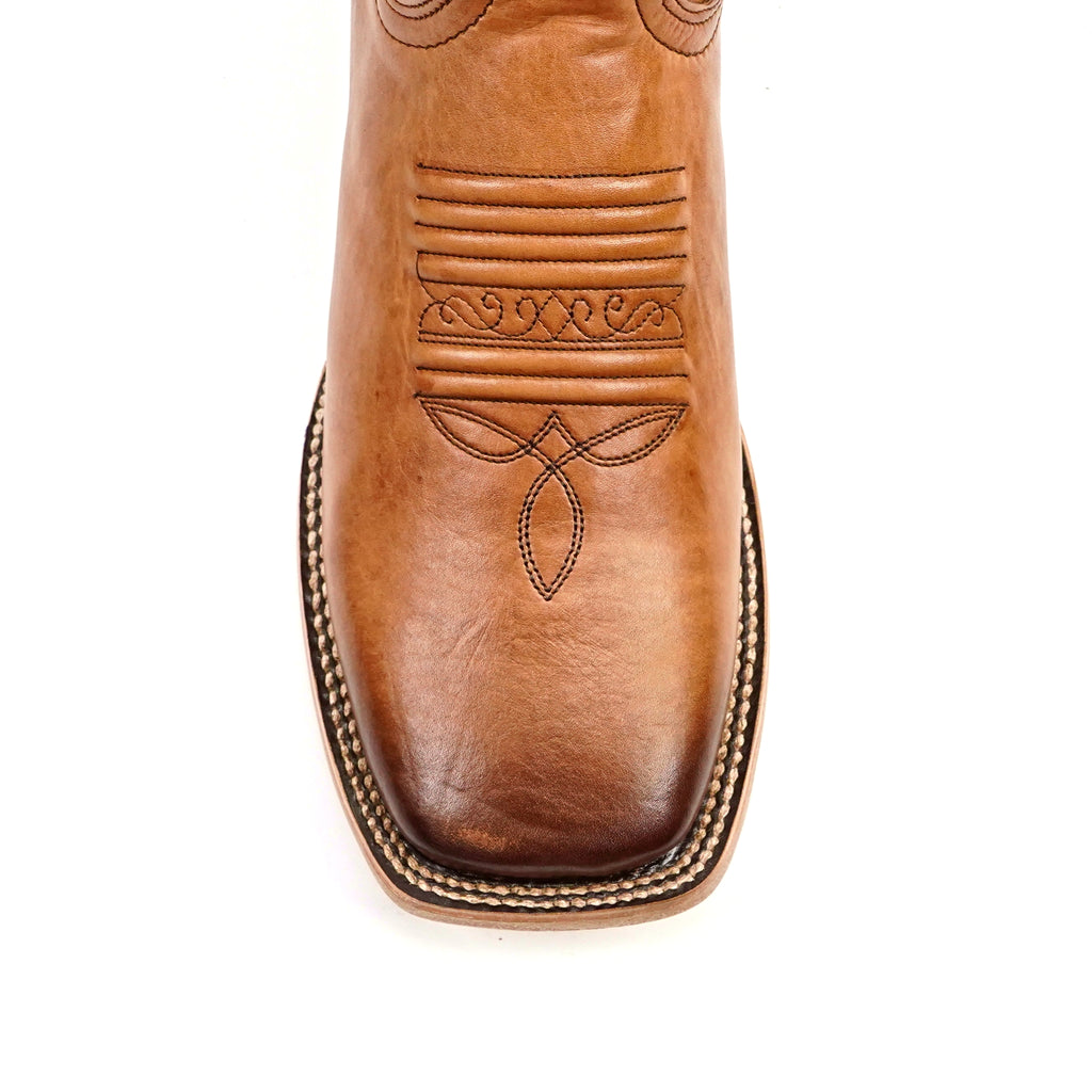 Clayton Tobacco Cowboy Boots - Square Toe (E944)