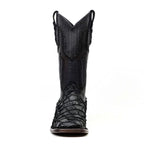 Connor Platinum Pirarucu Fish Boots - Black - Square Toe