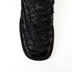Connor Platinum Pirarucu Fish Boots - Black - Square Toe