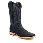 Tanner Python Boots - Matte Black - Square Toe (PN30)