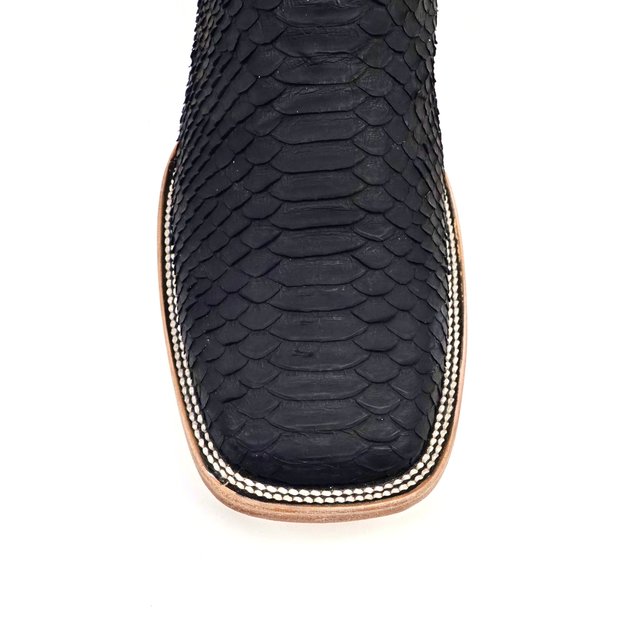 Tanner Python Boots - Matte Black - Square Toe (PN30)