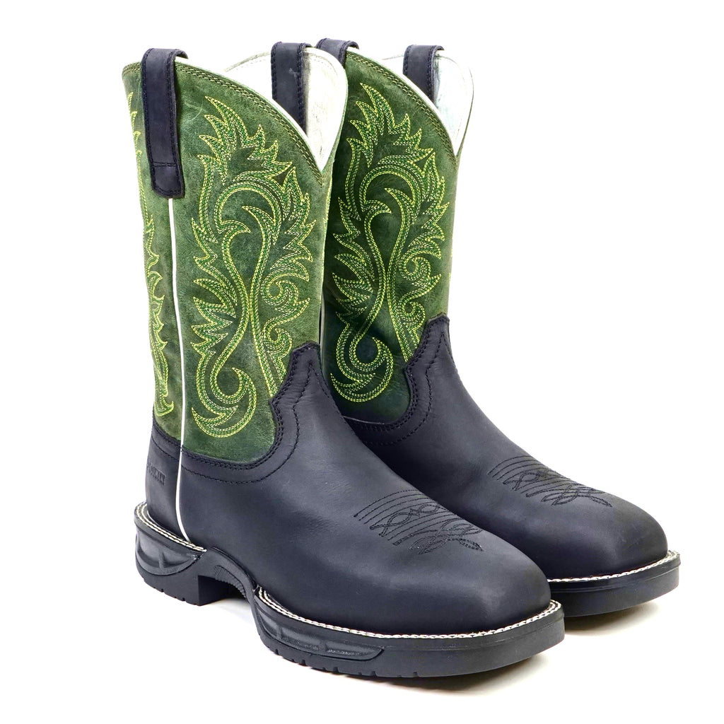 Texas Country - Green & Black Work Boots - Composite Toe (TC008)