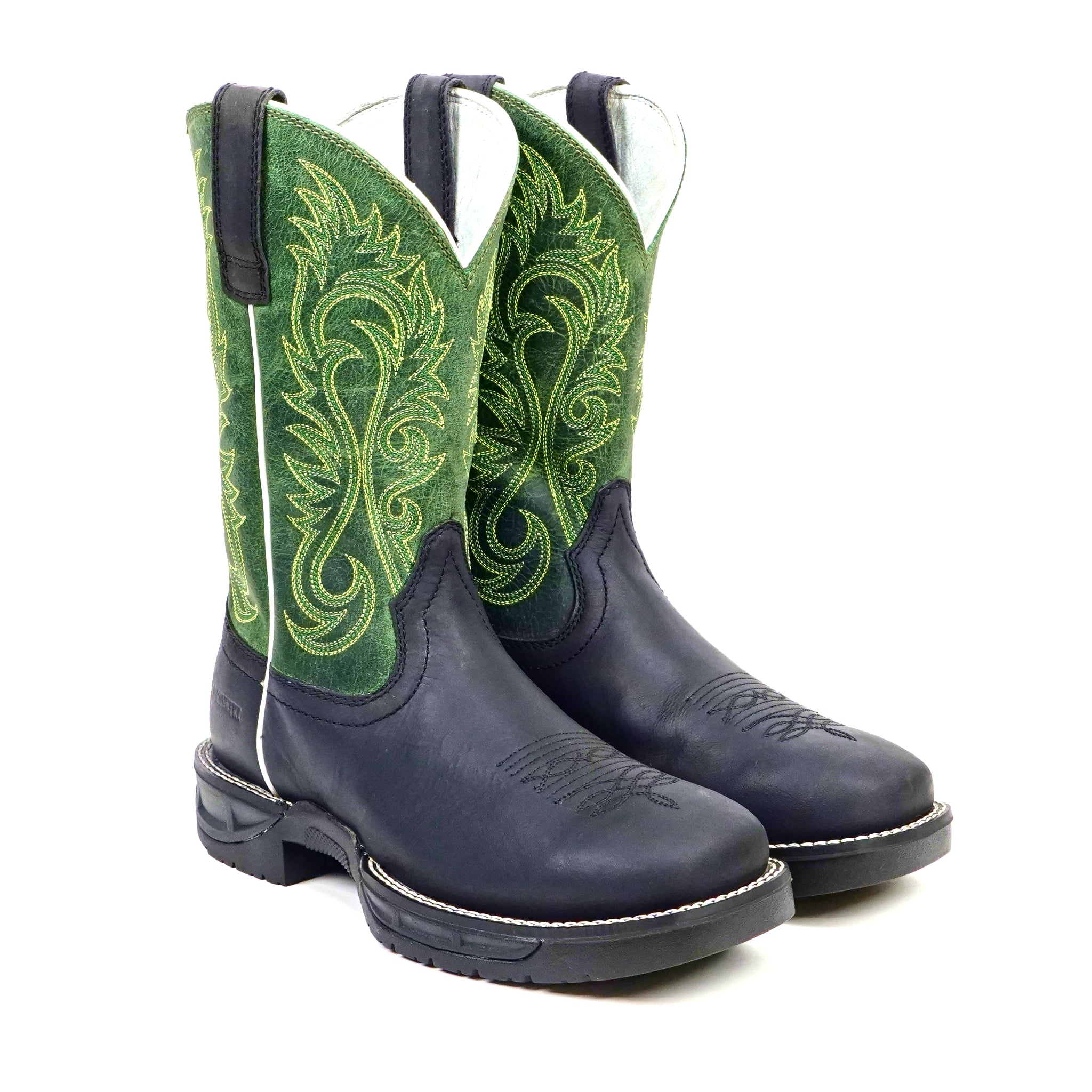 Texas Country - Green & Black Work Boots - Soft Toe (TC008)
