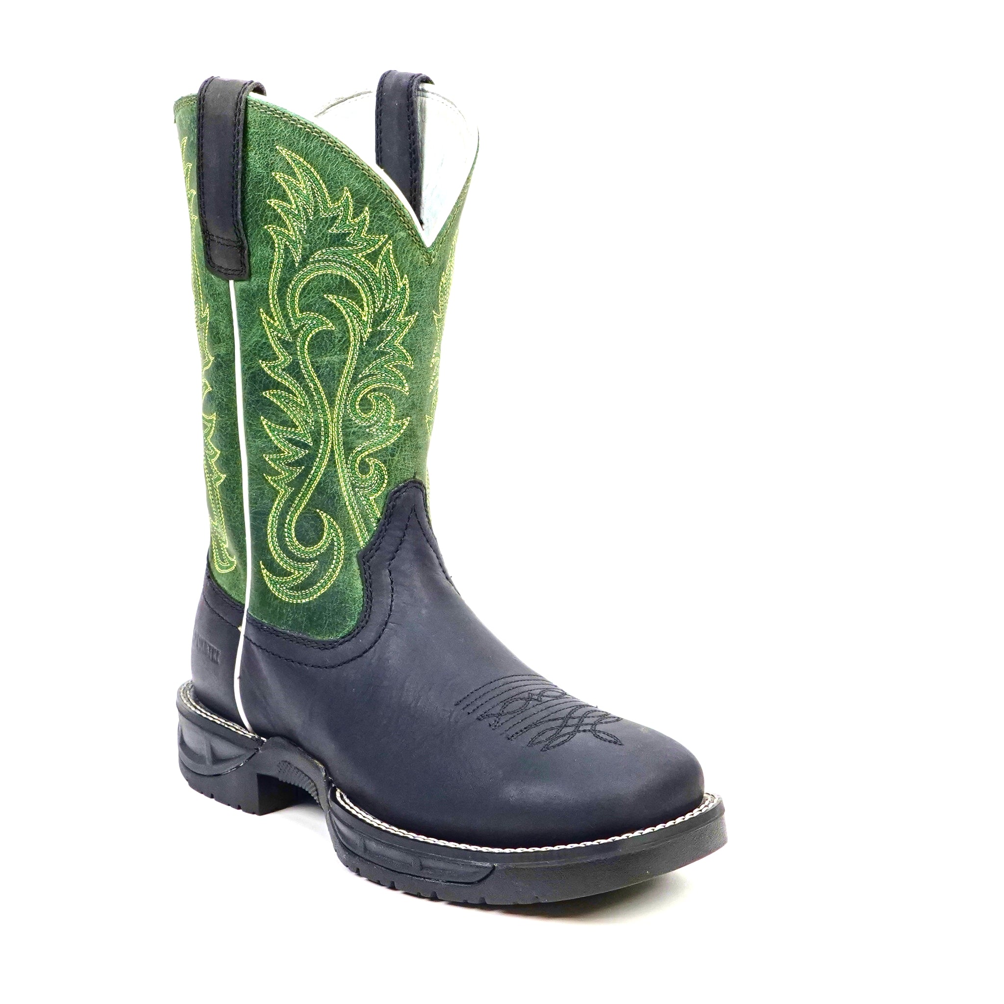 Texas Country - Green & Black Work Boots - Soft Toe (TC008)