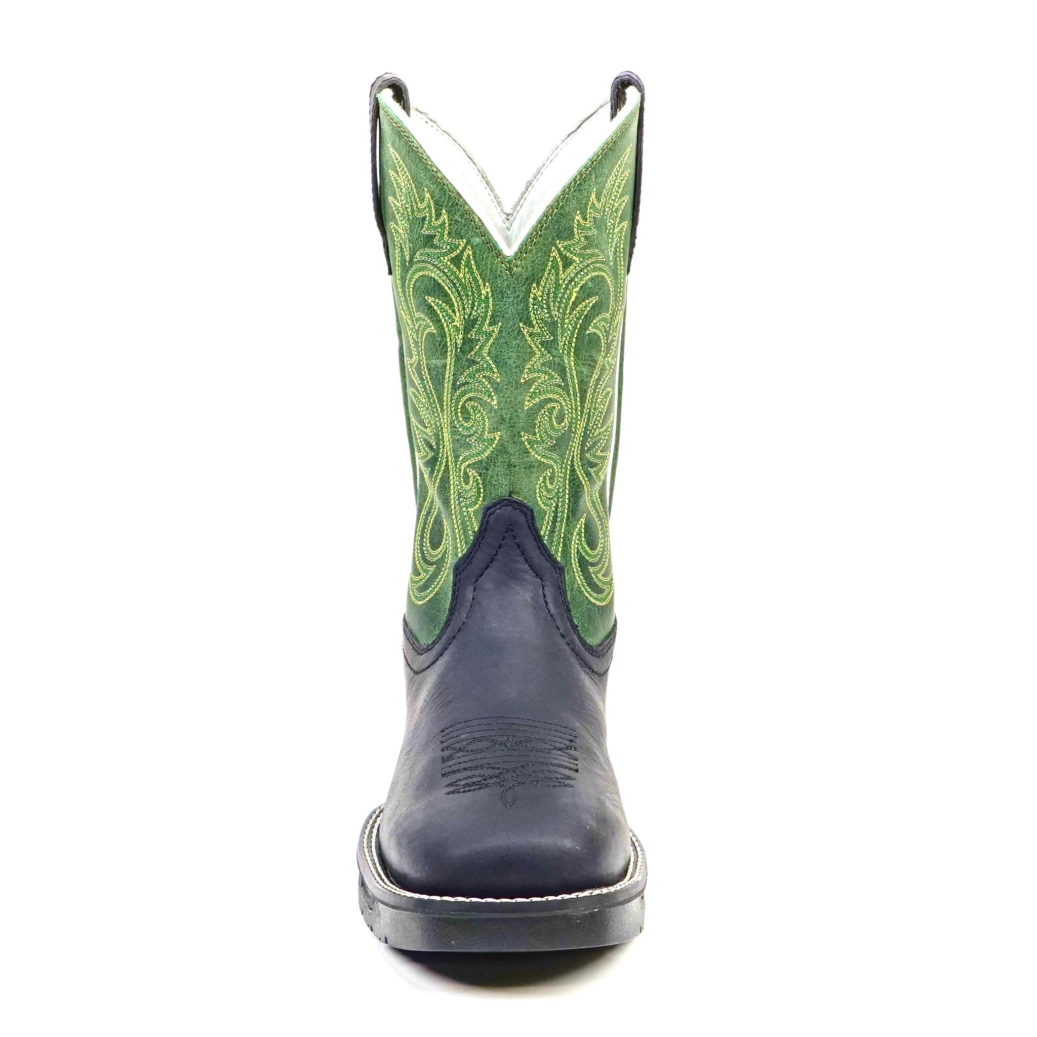 Texas Country - Green & Black Work Boots - Soft Toe (TC008)