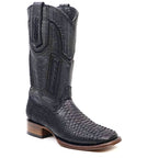 Tanner Platinum Python Boots - Matte Black - Square Toe