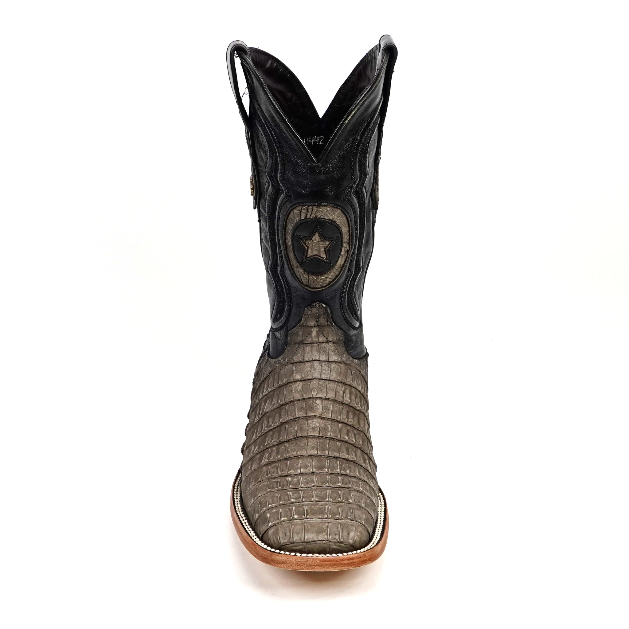 Rhodes Caiman Belly Boots - Gray - Square Toe (LM10)