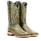Austin Ostrich Boots - Agave - Square Toe (AV20) - Gomez Western Wear Exotic Boots Texas Country Gomez Western Wear