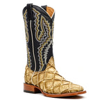 Pirarucu Fish Orix Boots - Embossed Leather - Square Toe (E962)
