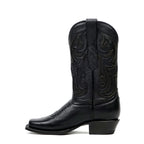 Botas Grizly negras de caña corta - Punta cuadrada estrecha (E721)