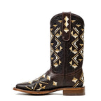 Maya - Botas vaqueras Budapest marrones - Caña corta - Punta cuadrada (E788)