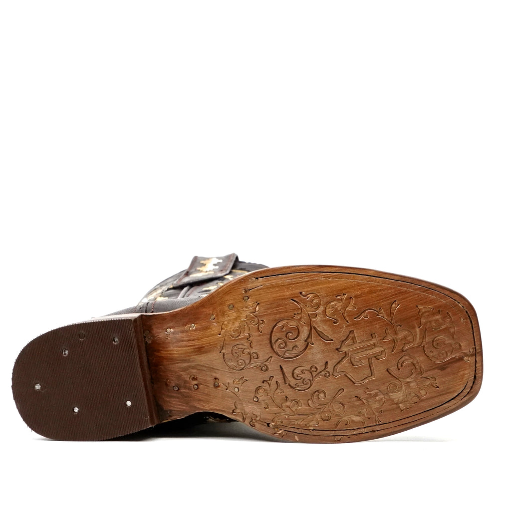Maya - Botas vaqueras Budapest marrones - Caña corta - Punta cuadrada (E788)