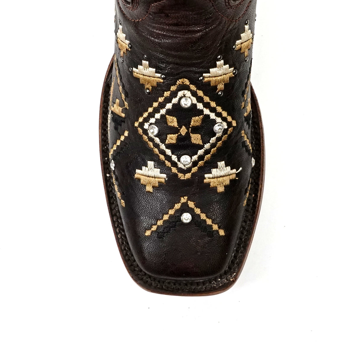 Maya - Botas vaqueras Budapest marrones - Caña corta - Punta cuadrada (E788)