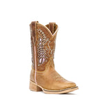 Ranch Tan Girl Boots - Slip-Resistant Sole - Square Toe (K718)